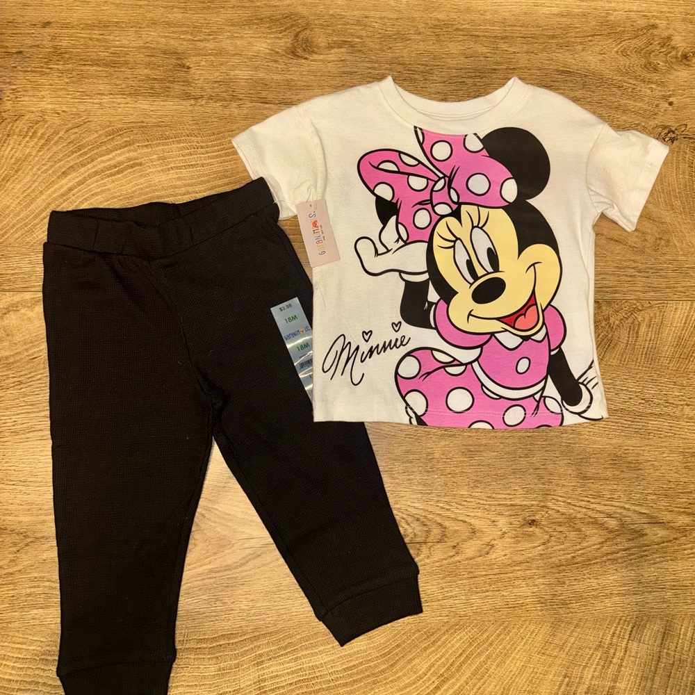 NWT Disney Minnie Mouse 2pc Set - 18M - Tee & Jogger